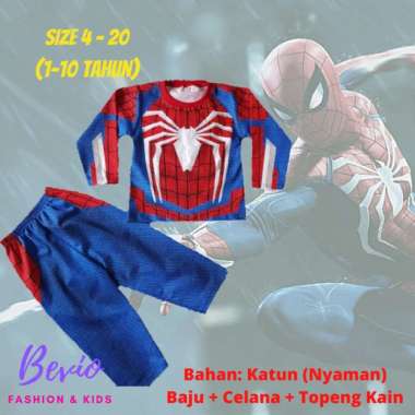 KOSTUM SUPERHERO ANAK SPIDERMAN PS4 BAJU SETELAN TOPENG KARAKTER COWOK - 20