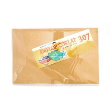 Amplop Coklat 307 Polos Tanpa Tali 17,5x27,5cm - 1 Pack Isi 10 Lembar