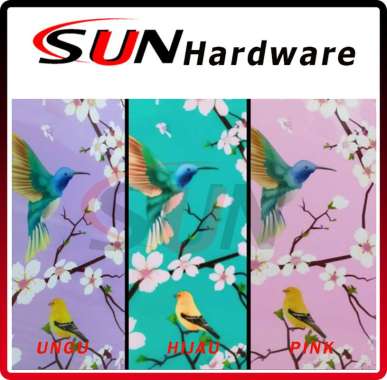 Fiber Pagar Plastik Bunga Sakura Ungu Pink Hijau per meter PINK