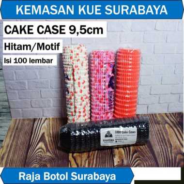 100pcs Cake Case 9,5 cm Alas Kue Hitam dan Motif cup cake cu kertas Motif