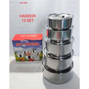 Panci beranak 5 in 1 -panci tutup stainless set 5-panci set my home