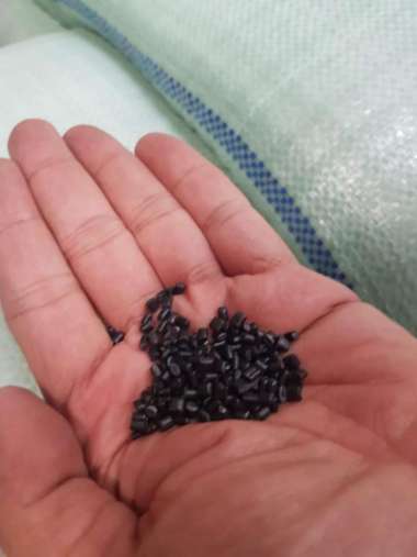 BIJI PLASTIK PP POLYPROPLENE RECYCLE DAUR ULANG INJECTION HITAM BENING GRADE A Hitam