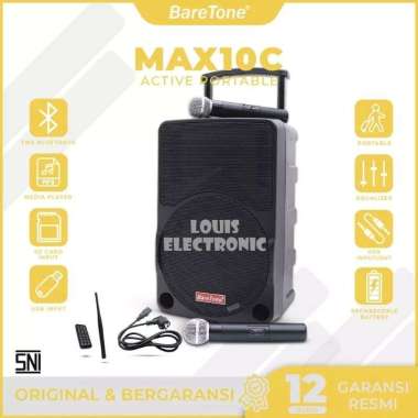 Speaker Aktif Portable Wireless Meeting BareTone 10 Inch MAX10C MAX 10C MAX 10 C Bluetooth + 2 Mic W