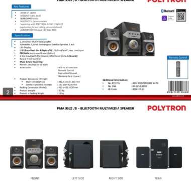 Speaker Aktif Polytron PMA9502 / PMA 9502 Bluetooth Multicolor