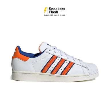 Sepatu Sneakers Wanita ADIDAS SUPERSTAR WHITE ORANGE - IF7610 37.3