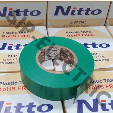 Nitto Isolasi Listrik Warna Kuning Merah Hijau Biru 20Meter Solasi Pvc Hijau