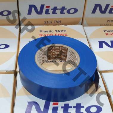 Nitto Isolasi Listrik Warna Kuning Merah Hijau Biru 20Meter Solasi Pvc Biru