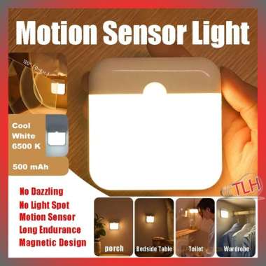 LAMPU SENSOR GERAK OTOMATIS CAHAYA PUTIH TERANG EMERGENCY LED TEMPEL DINDING TEMBOK KAMAR LEMARI KAB