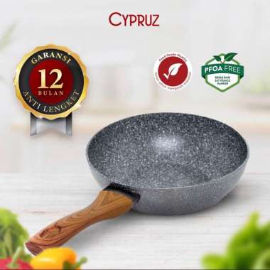 Cypruz Fry Wok Marble 26cm / Wajan Cypruz / Wajan Marble / Wajan Panci / Fry Pan Cypruz