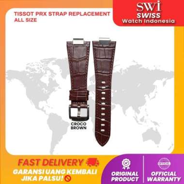 Strap Watch Tali Kulit Jam Tangan Tissot PRX Power Baterai Matic 80 Croco Brown