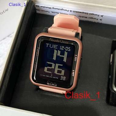 Original 100%!! Alexandre Christie AC 9344 / AC9344 Peach +Strap Kanvas Garansi Resmi 1 tahun