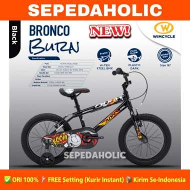 Sepeda Anak Laki BMX WIMCYCLE BRONCO BURN Ukuran 16 18 20 Inch Garansi (18 Inch) Forest