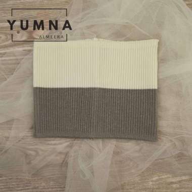 Bandana Rajut 2 Warna Premium By Umama Scarf, Inner Ciput Rajut UMAMA Premium IVORY - MOCCACHINO