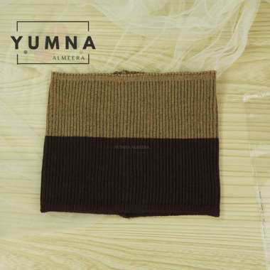 Bandana Rajut 2 Warna Premium By Umama Scarf, Inner Ciput Rajut UMAMA Premium MILO - DARK BROWN