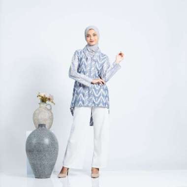 BAJU KERJA BATIK WANITA | OUTFIT BATIK WANITA MUSLIMAH L Abu 1