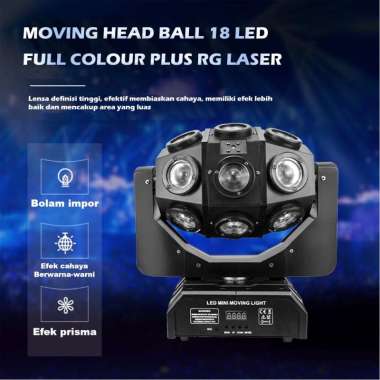 Moving Head Ball 18 LED*10 WATT FUL 18 ball LED +GARANSI