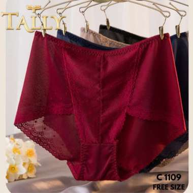 TALLY Celana Dalam Wanita Bahan Renda fit to L - XL BB 75kg Cd Lace Motif Bunga Lembut dan Elastis C