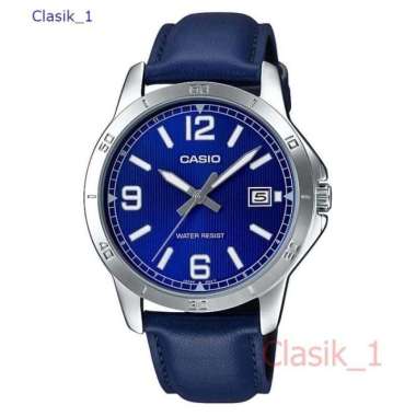 Original 100%!! CASIO MTP-V004L-2BUDF - Jam Tangan Pria - Tali Kulit