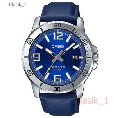 Original 100%!! CASIO MTP-VD01L-2BVUDF - Jam Tangan Pria Tali Kulit