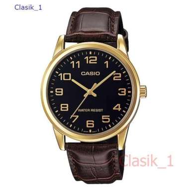 Original 100%!! CASIO MTP-V001GL-1BUDF - Jam Tangan Pria - Tali Kulit