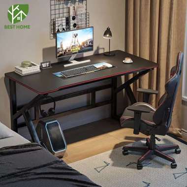 Meja Komputer minimalis160CM Meja Hitam+Hitam160CM