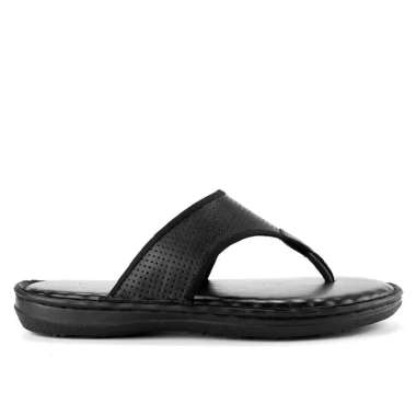 OBERMAIN OM10 SANDAL PRIA ORIGINAL SENDAL JEPIT CASUAL KULIT ASLI ORI HITAM