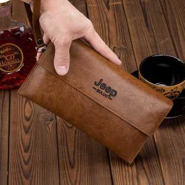JP078 HANDBAG PRIA WANITA TAS TANGAN JEEP PREMIUM KULIT DOMPET CLUTCH LEATHER HAND BAG DISTRO PESTA