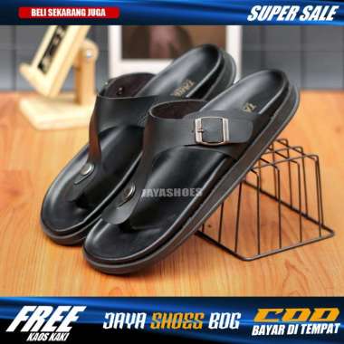SPV Torin Black Sendal Pria Casual Dewasa Hitam Simple Anti Slip Trendy Original moscot 44