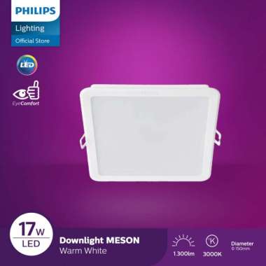 Philips Lampu Downlight LED 59467 MESON G2 150 17W 30K WH SQ recessed