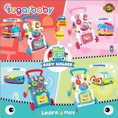 Sugarbaby Mini car push walker (Baby Walker), Warna Pink( Vanny)