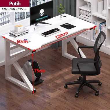 RM Meja Gaming Meja Komputer Meja Kerja Meja A: Putih 120CM