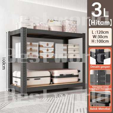 RM Rak Besi Siku Lubang Rak Besi Siku 5 Susun ⬛3L/120*30*100