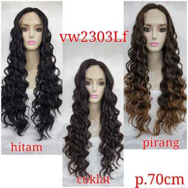 HALF LACE WIG FRONT LACE WIG LACE WIG WANITA PANJANG CURLY WAVE KRITING KERITING OMBAK KRIBO WIG KER