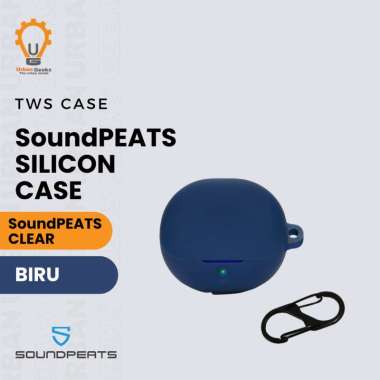 Earphone Case Silicone Case untuk SoundPeats Clear Blue