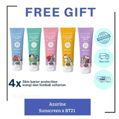 AZARINE x BT21 Body Guard Moisturizer Sunscreen Serum 100ml SPF 50 PA+++ sun o'clock (kuning)