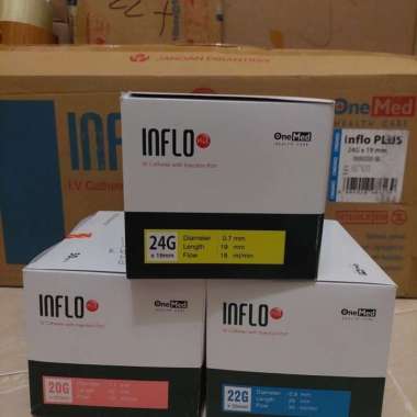 inflo plus onemed 18g 20g 22g 24g/iv onemed plus 18 20 22 24 box 50pcs - 24G