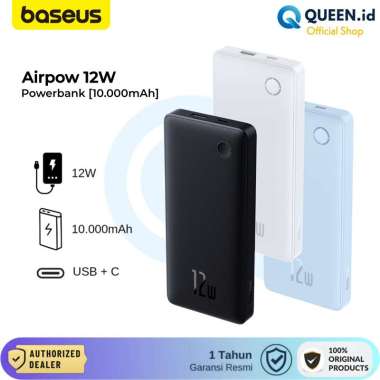 Baseus Airpow Lite Powerbank 10000mAh 12W USB TYPE C PD 5V 2.4A Safe Charging Power Bank 10000 mAh P