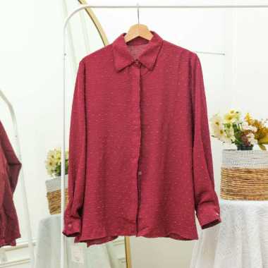 Baju Kemeja T111 Rubiah Crinkle Semua Ukuran Maroon