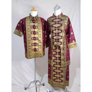 Songket Pash - Baju Batik Songket Pria Motif Prada Merah Marun | Single Dan Couple Baju Pria
