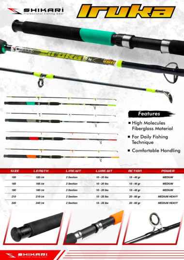 JORAN PANCING SHIKARI IRUKA FIBER SOLID 150 165 180 210 240 150CM