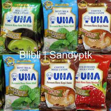 Permen Susu Teh Hijau Mint Kopi Susu Stroberi UHA Matcha Mint Strawberry Coffee Milk Candy Impor Hok