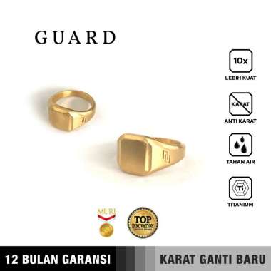 Emrys Premium GUARD Ring Real Titanium Anti Karat Cincin Titanium Pria 10 Gold