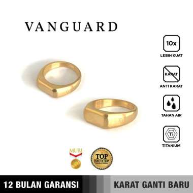 Emrys Premium VANGUARD Ring Real Titanium Anti Karat Cincin Titanium Pria 10 Gold