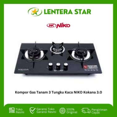 Kompor Gas Tanam 3 Tungku Kaca NIKO Kokana 3.0