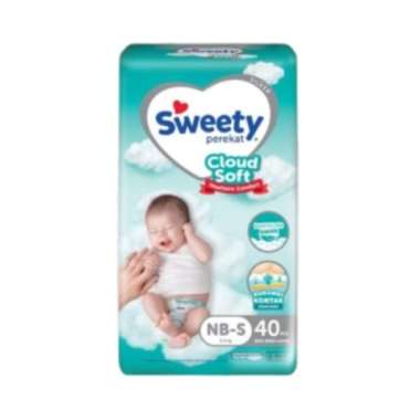 Sweety Diapers Silver Comfort Cloudy Soft - Popok Bayi Sweety - L54 Ukuran NB