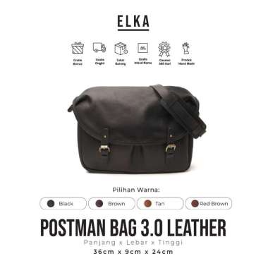 Supervice - - Bag - Tas Selempang Pria Postman Bag 3.0 Kulit Asli Brown