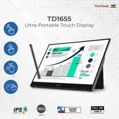 Monitor Portable ViewSonic TD1655 15,6" IPS TouchScreen USB Type C