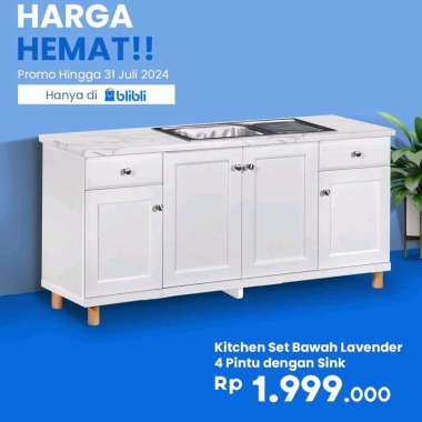 Kitchen Set Bawah 4Pintu dengan Sink Lavender