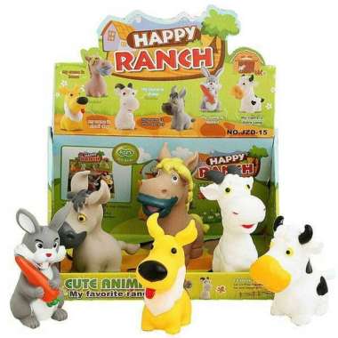 Mainan Bayi - Baby Vinyl Karet - HAPPY RANCH / ANIMAL PARADISE Isi 6 pcs HAPPY RANCH