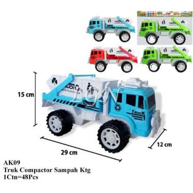 Mainan anak mobil mobilan truk compactor sampah + tempat sampah - AK09 / AK18 / AK16 truck compactor